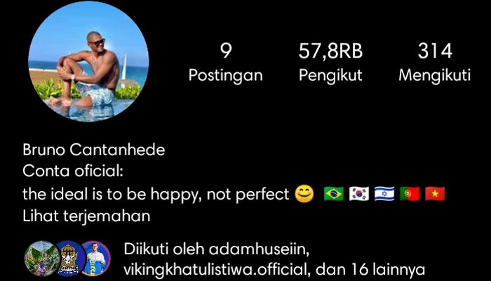 Baru Sehari Diumumkan Gabung Persib, Pengikut Instagram Bruno Cantanhede Naik 10 Kali Lipat